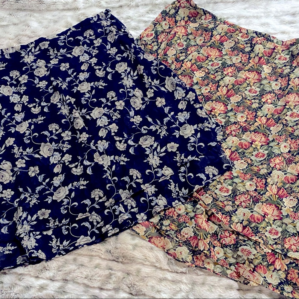 Lot of 2 Express Floral Skirt